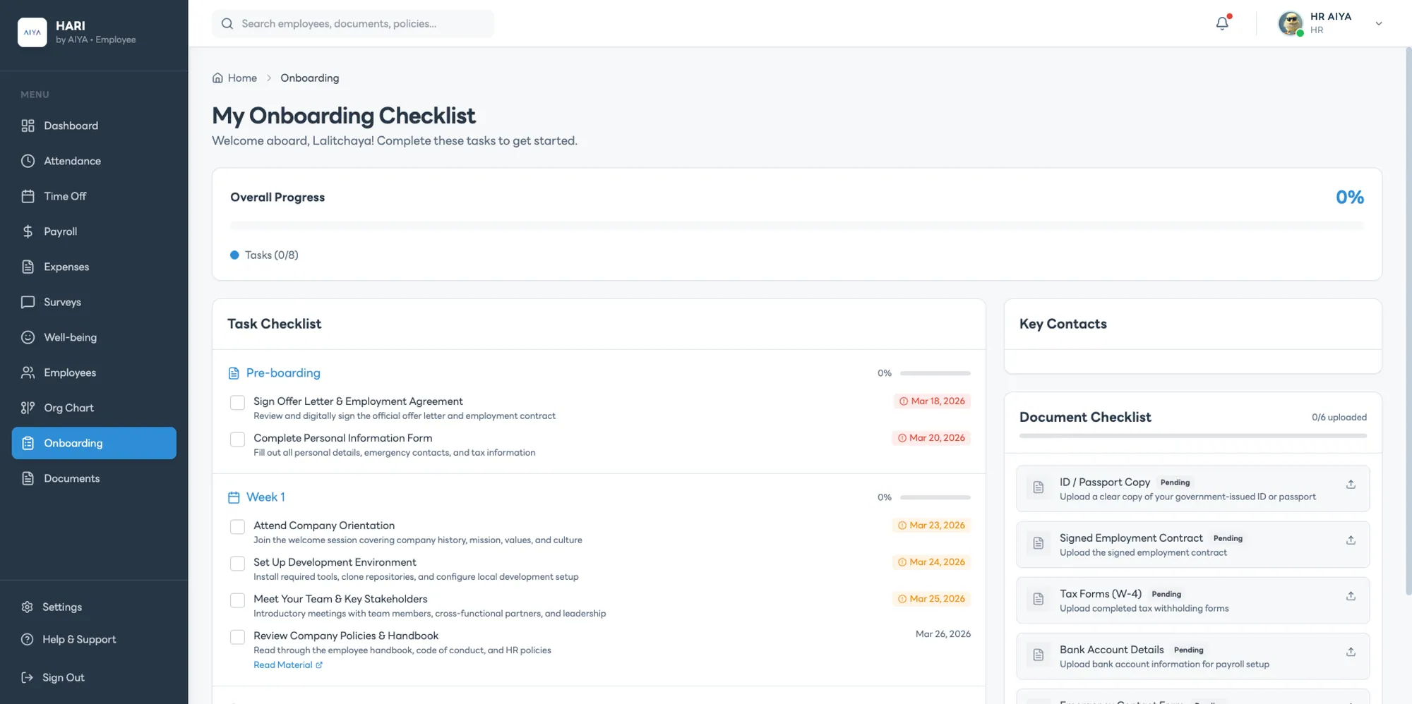 HARI — Smart Onboarding Checklist